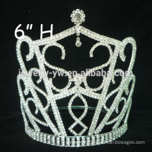 Fashion metal full crystals large pageant wedding tiaras for women